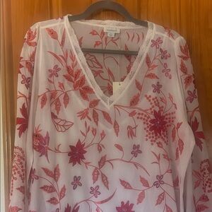 Sundance White Floral Blouse